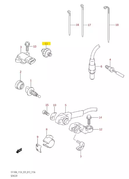 Öljynpaineanturi/Switch Assy Oil Pressure Suzuki DF40-DF300 - Suzuki osat perämoottorille - 50459 - 1