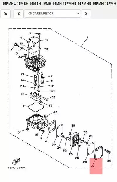 Polttoainepumpun Kansi/Cover Pump Yamaha 3-15hv 2-tahti - Yamaha muut - 38389 - 2