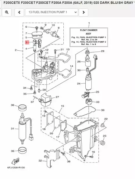 Polttoainesuodatin/Fuel Filter Injection Pump Yamaha F115-F350hv - Yamaha suodattimet - 36929 - 2