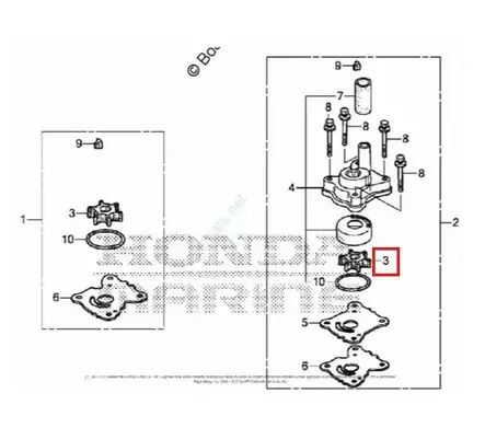 Siipipyörä Honda 8-20 hv 19210-ZW9-A32 - Suzuki osat perämoottorille - 50959 - 1