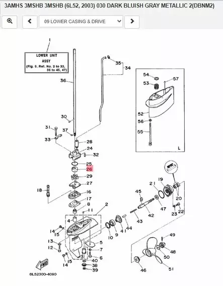 Siipipyörän Kuppi/Insert Cartridge Yamaha F2.5 3A Malta - Yamaha muut - 16849 - 2