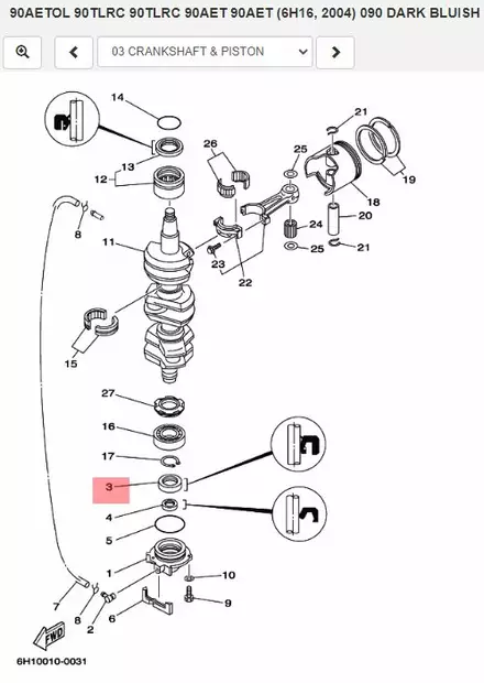 Stefa Kampiakseli/Oil Seal Crankshaft Yamaha 75A/C/80A/85A/90A - Yamaha muut - 13309 - 2