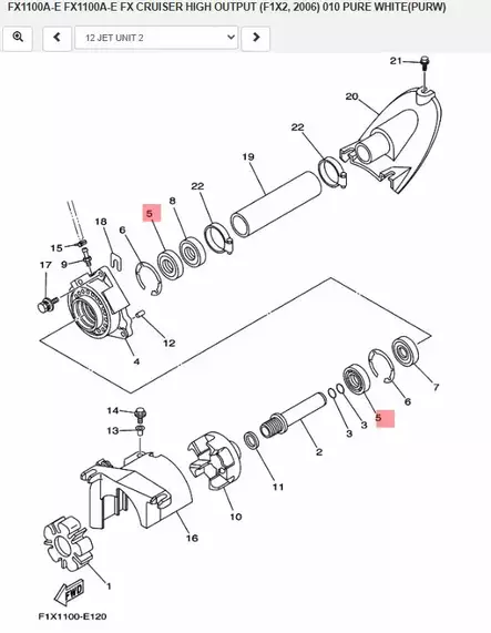 Stefa/Oil Seal (62T) Jet Pump Yamaha Vesijetti - Yamaha Moto - 23849 - 2
