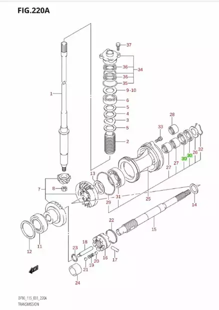 Stefa/Oil Seal Potkuriakseli (28X50X6) Suzuki DF40-DF70 DF90-DF115 - Suzuki osat perämoottorille - 41979 - 2