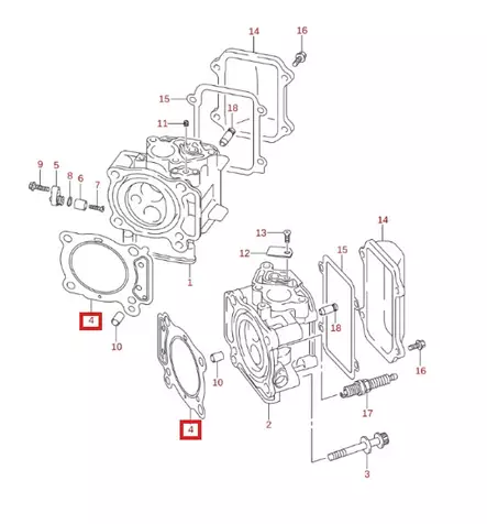 Sylinterikannen Tiiviste/Gasket Cylinder Head Suzuki DF20RK-DF25K/Q/R/RK - Suzuki osat perämoottorille - 50829 - 2