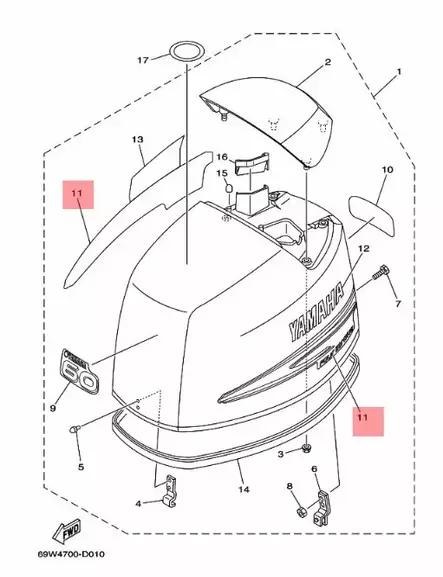Tarrassarja/Graphic Set Yamaha F40/F50/F60 - Yamaha muut - 33319 - 2