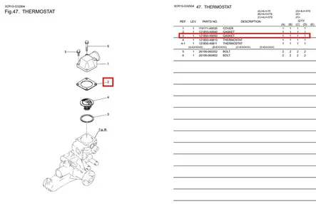 Termostaatin Tiiviste/Gasket Thermostat Yanmar 4LHA-DTE, 4LHA-DTP, 4LHA-HTE, 4LHA-HTP, 4LHA-STE - Yanmar moottorin alkuperäisosat - 52499 - 1