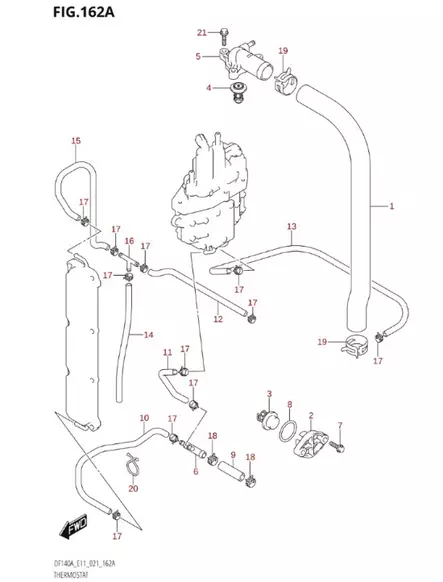 Termostaatti/Thermostat Water 50ºC DF100-DF300 - Suzuki osat perämoottorille - 50289 - 1