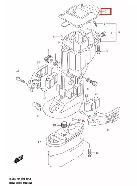 Tiiviste/Gasket Driveshaft Housing Suzuki DF9.9B DF15A DF20A - Suzuki osat perämoottorille - 50609 - 1