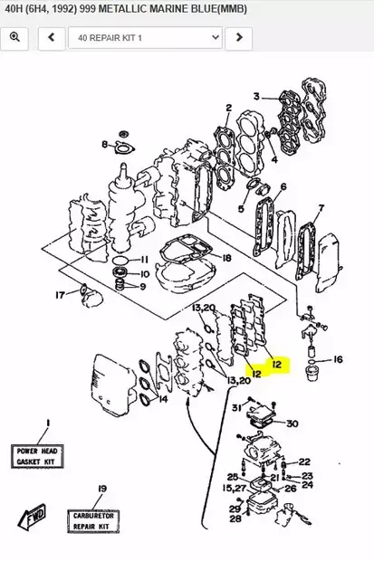 Tiiviste/Gasket Valve Seat Yamaha 25Q 40H/N/V 50D/H 2-Tahti - Yamaha muut - 38399 - 2