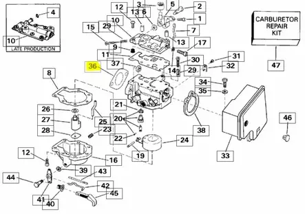 Tiiviste Kaasutin/Imusarja Carburetor Ev - Evinrude/Johnson osat perämoottoreille - 27959 - 2