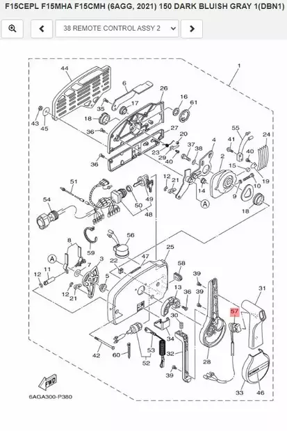 Trimmikytkin/Trim & Tilt Switch Assy Yamaha F15C F20B F25G - Yamaha muut - 37199 - 2