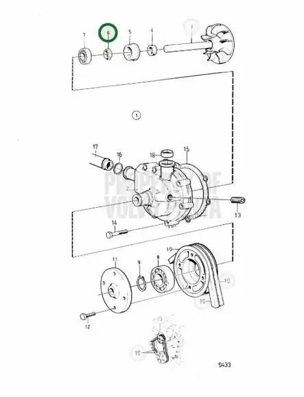 Tukirengas Kiertovesipumppu/Deflector Volvo Penta - Sisäperämoottorin osat - 15139 - 2