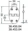 Sarana 56x90mm 2mm - Saranat veneisiin - D124719 - 1