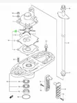 Siipipyörä/Impeller Suzuki DF20-DF50hv - Suzuki osat perämoottorille - 34869 - 2