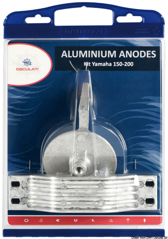Osculati anodisarja (alu) Yamaha 150-200HP - Anodit perä- ja sisäperämoottoreille - D383399 - 1
