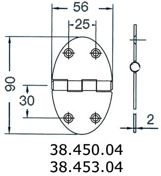 Sarana 56x90mm 2mm - Saranat veneisiin - D124719 - 1
