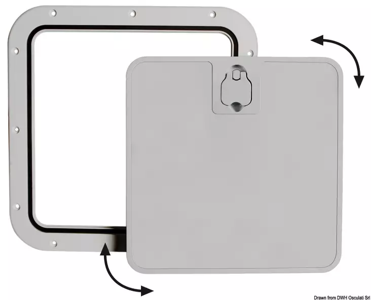 Tarkistusluukku harmaa 375x375mm - Huolto- ja tarkistusluukut veneisiin - D160019 - 1