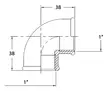 KULMAKAPPALE 90 1' CR MESSINKI - Veneen LVI - M9515010106B - 2