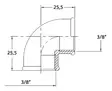 KULMAKAPPALE 90 3/8' CR MESSINKI - Veneen LVI - M9515010100B - 2