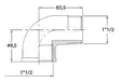 KULMAKAPPALE KIERTEILLÄ 90 1 1/2'' CR MESSINKI - Veneen LVI - M9515010126B - 2