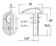 LÄPIVIENTI SIHDILLÄ 1/2'' CR MESSINKI - Veneen LVI - M9515010310B - 2