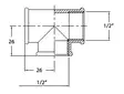 T-KAPPALE 1/2' CR MESSINKI - Veneen LVI - M9515010146B - 2